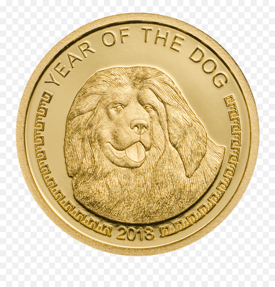 2018 05 Gram Mongolia Year Of The Dog 9999 Gold Coin Lpm - 1850 20 Dollar Gold Coin Png,Gold Coins Png