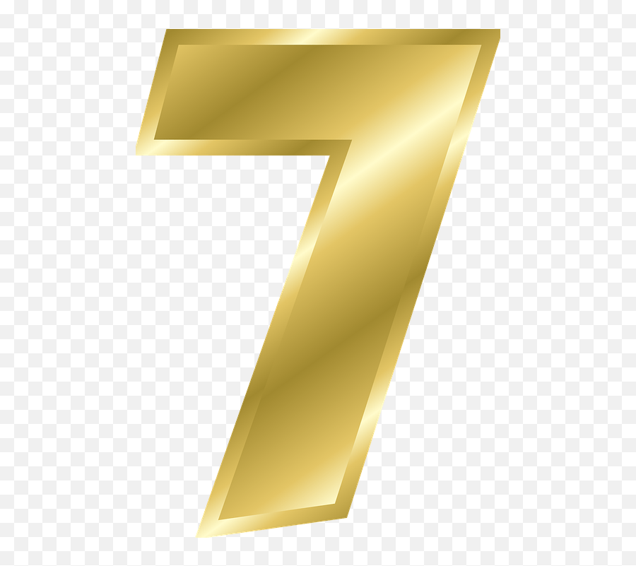 Gold Number 7 Transparent Png - Transparent Background Gold Number Png,Number 7 Png