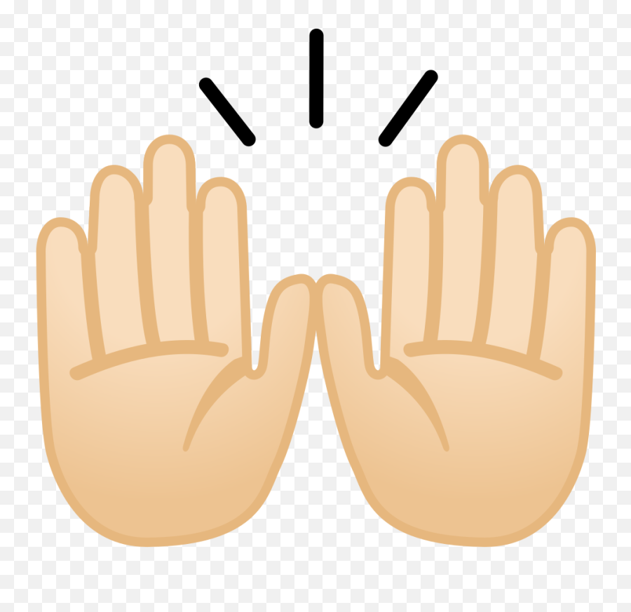 Raising Hands Light Skin Tone Free Icon Of Noto Emoji - Emoji Raised Hands Png,Ok Hand Emoji Png