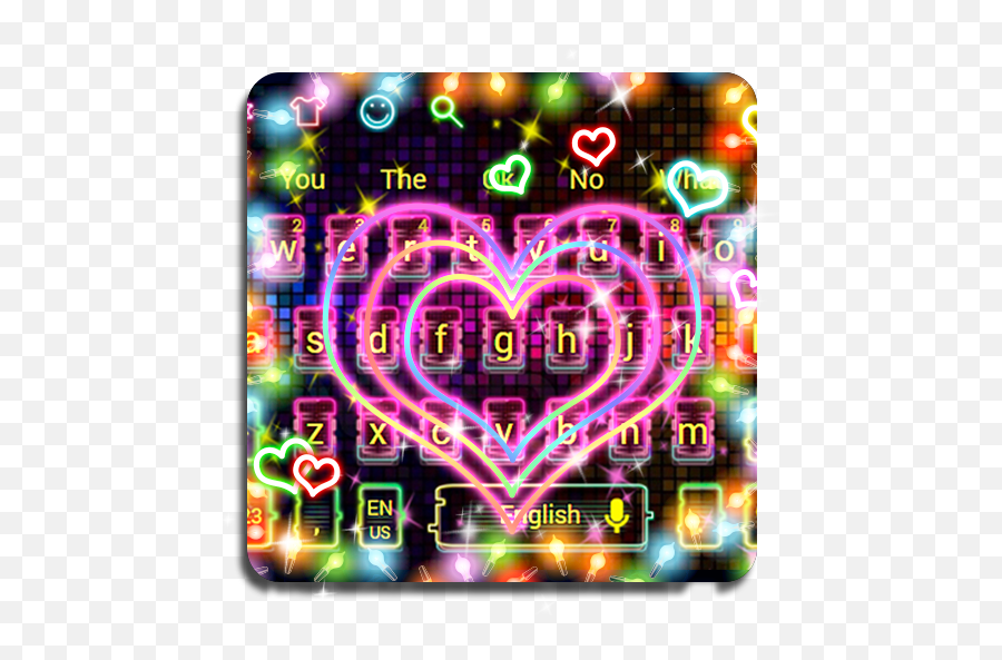 Sweet Heart Neon Keyboard U2013 Google Play - Heart Png,Neon Heart Png