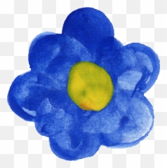 15 Watercolor Flowers Transparent - Watercolour Blue Png