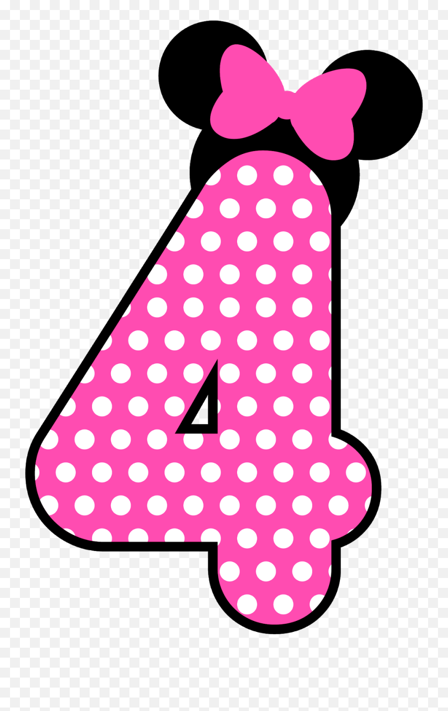 Pink Number G Minnie Mickey Mouse - Minnie Mouse 4th Birthday Png,Minnie Mouse Pink Png