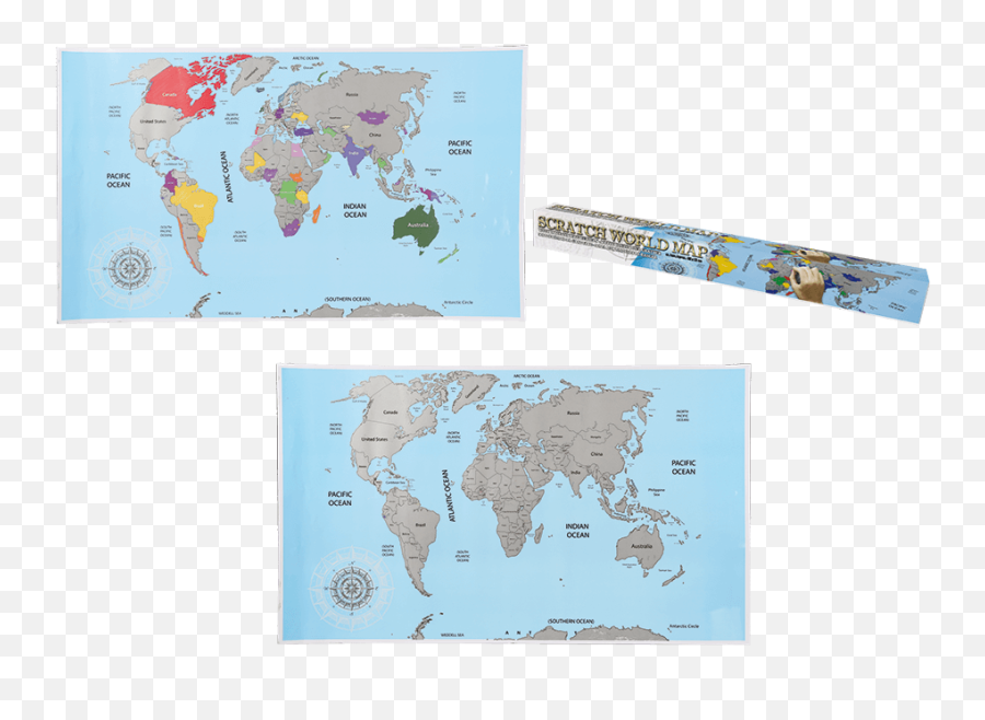 Paper Map Png - Scratch World Map Out Of The Blue,Scratch Out Png