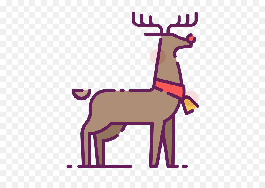 Reindeer With Red Nose Clip Art - Clip Art Png,Rudolph Nose Png