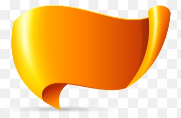 Cartoon Glossy Yellow Streamer Element - Design Banner Flex Png