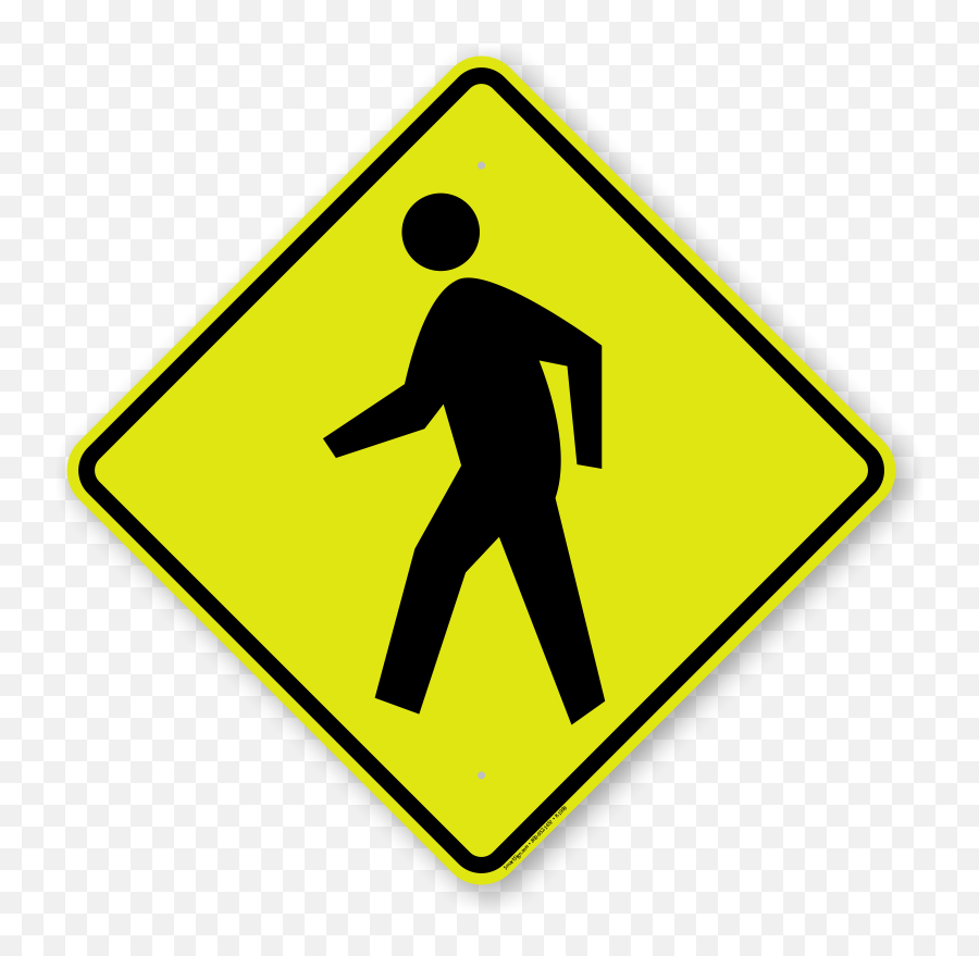 K - Pedestrian Crosswalk Sign Png,Yellow Diamond Icon