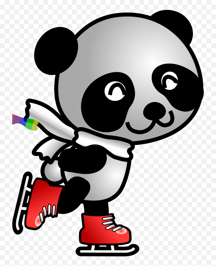 Skating Panda Png Svg Clip Art For Web - Download Clip Art Ice Skating Animal Clipart,Logan Lerman Gif Icon