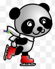 Skating Panda Png Svg Clip Art For Web - Download Art Ice Animal Clipart