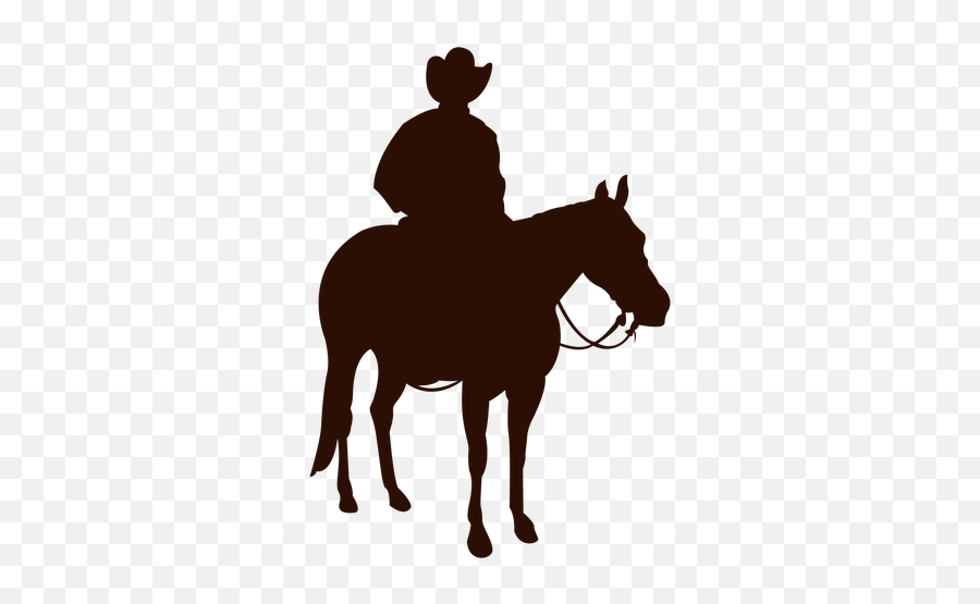 Cowboy Horse Riding Three Quarter Silhouette Transparent Png - Silhueta Homem De Cavalo Png,Horse Riding Icon