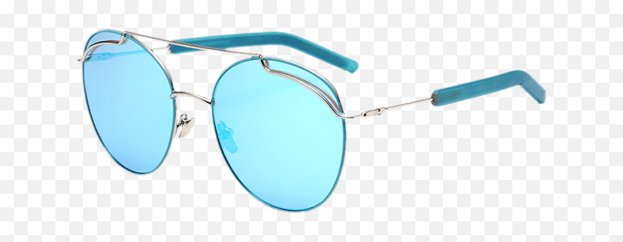 Anti Uv Double Metallic Crossbar Sunglasses - Blue Mercury Goggles Png,Aviator Sunglasses Png