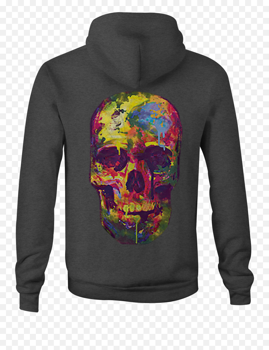 Details About Motorcycle Zip Up Hoodie Watercolors Neon Dripping Paint Skull - Neon Skull Painted Png,Dripping Paint Png