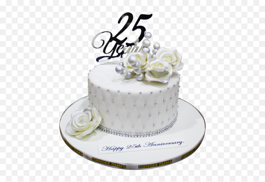 Wedding Cake Png - Fondant 25th Wedding Anniversary Cake,Wedding Cake Png