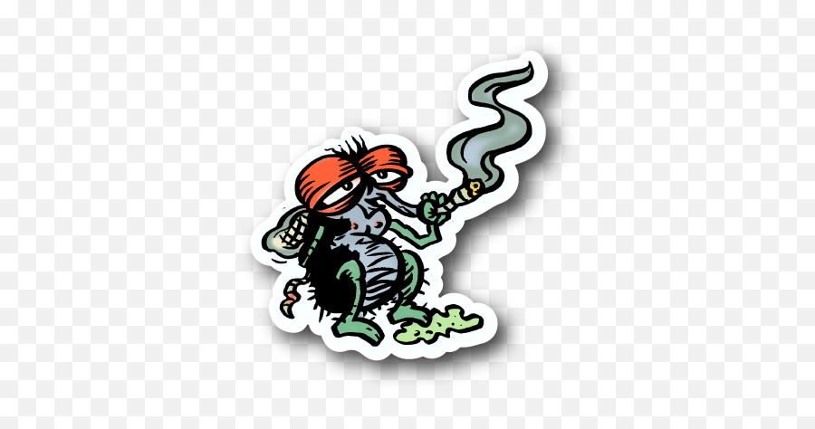 Fly Smoking Weed Sticker - Fly Smoking A Joint Png,Weed Smoke Png
