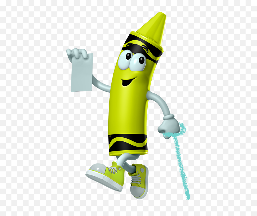 Download Lime Green Crayon Cartoon Character - Crayola Crayola Crayon Cartoon Png,Crayola Png