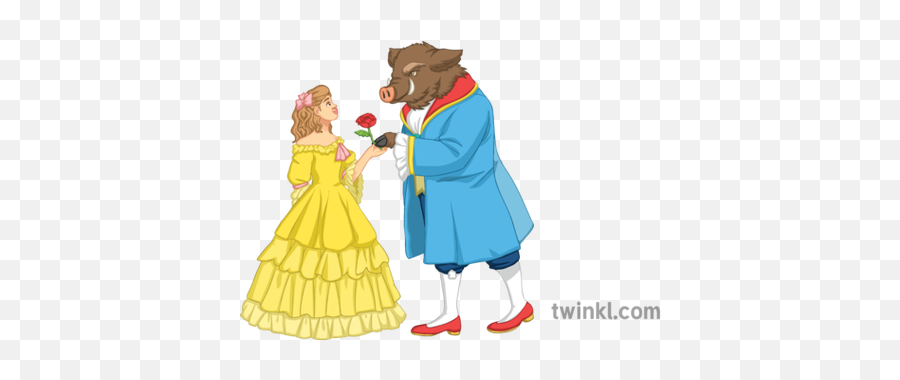 Beauty And The Beast Fairy Tale Character Ks3 Illustration - Illustration Png,Beauty And The Beast Png