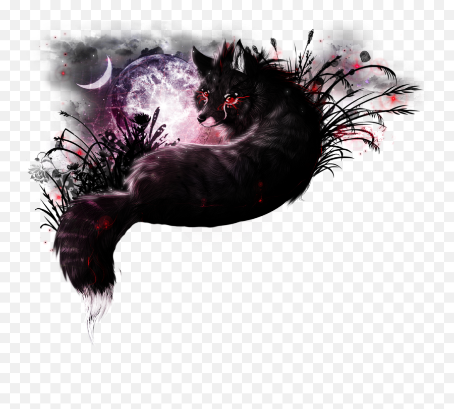 Download Hd Black Wolf Red Patterns Transparent - Black Wolf Red Patterns Png,Black Wolf Png