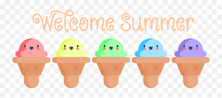 Welcome Summer Ice Cream Cone Pastel Svg - Welcome Summer Png,Ice Cream Cone Transparent Background