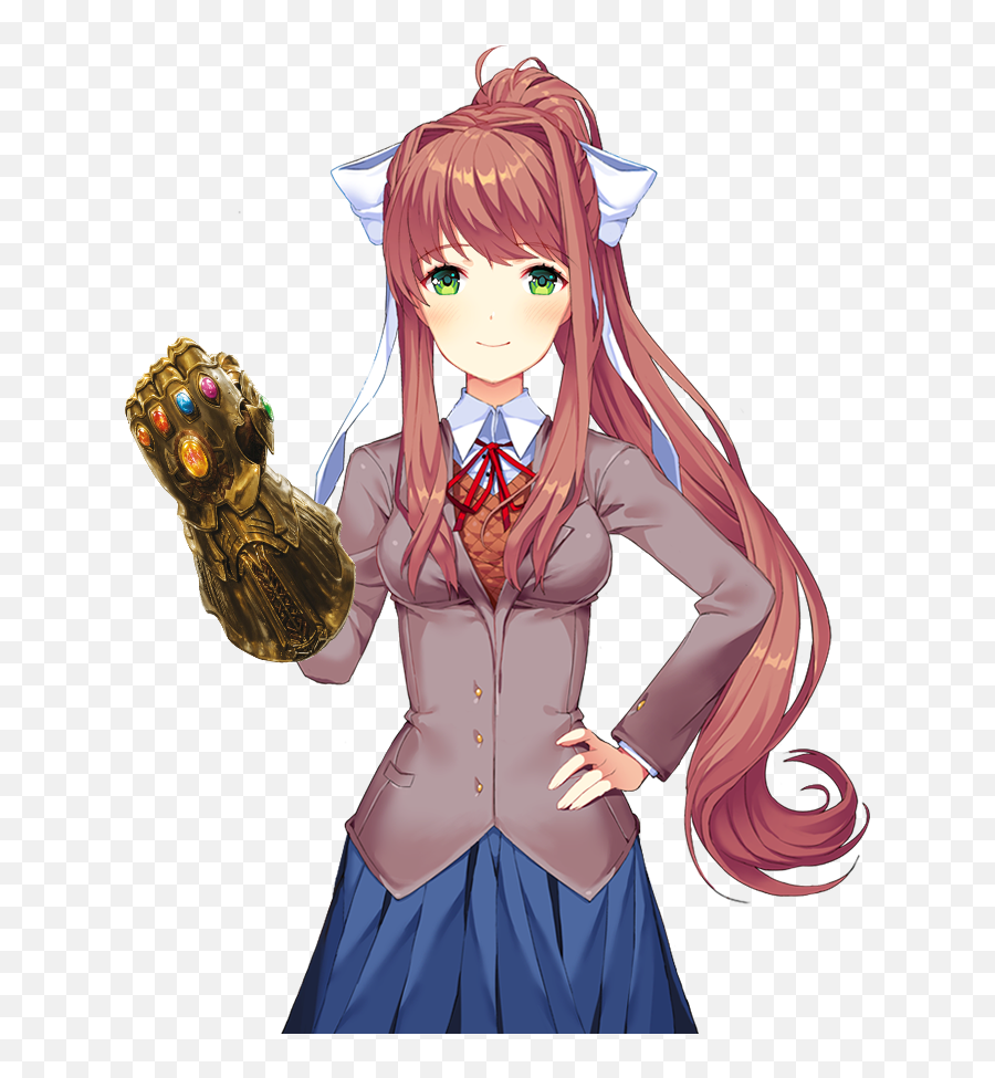 If You Had All The Infinity Stones Like Thanos How Would - Doki Doki Literature Club Monika Sprites Png,Thanos Glove Png