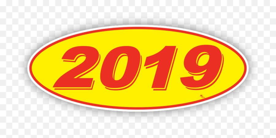 Oval Year Model Numbers Red W Yellow Background - Oval Png,Red Oval Png