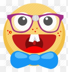 Emoji Emotion Nerd Smart Smile Icon - Happy Png,Nerd Emoji Png
