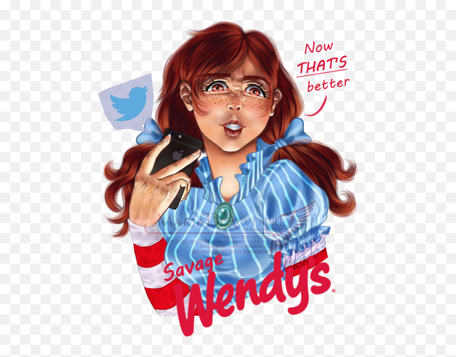 Wendys Png Transparent - Wendys Girl With Glasses,Wendys Logo Png