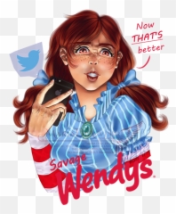 Wendys Png Transparent - Girl With Glasses