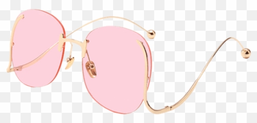 Funny Irregular Temple Embellished Rimless Sunglasses - Full png