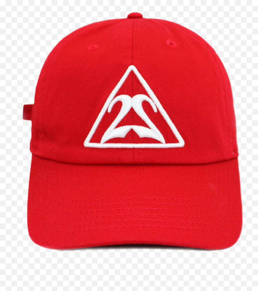Red Triangle With White Outline Dad Hat - For Baseball Png,Red And White Triangle Logo