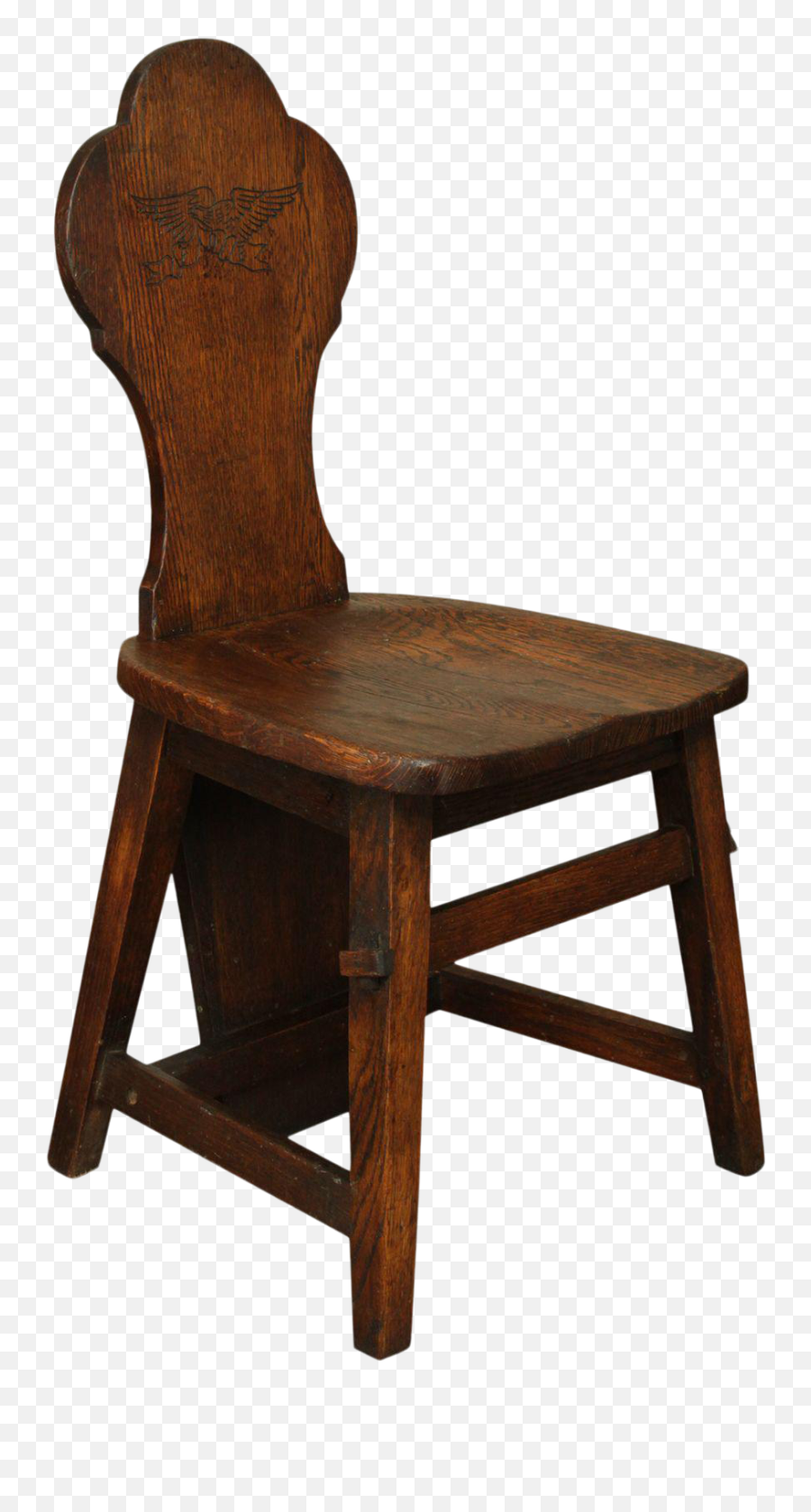 Antique Oak Arts Crafts Hall Chair - Solid Png,Fraternal Order Of Eagles Logo