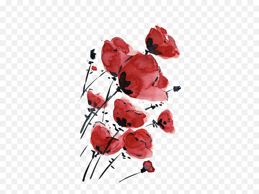 Flower Drawing Png Tumblr - Flowers Inspiration Red Watercolor Flowers,Transparent Flower Drawing Tumblr