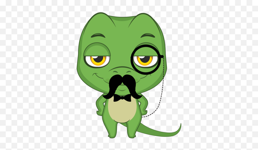 Lizard With A Mustache Wearing Monocle T - Shirt Fictional Character Png,Monocle Transparent