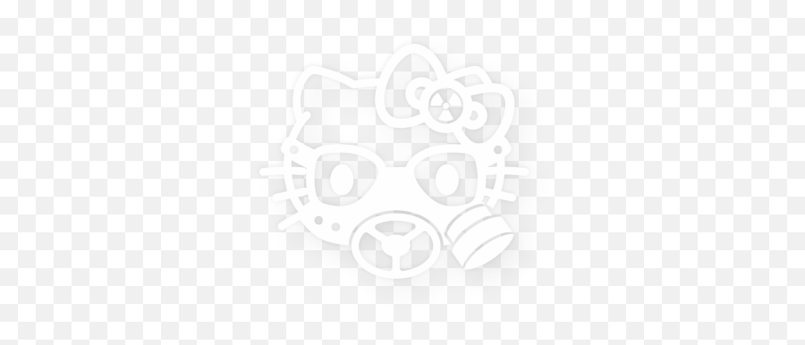 Hello Kitty Gas Mask Sticker 125mm - Kitty Esqueleto Png,Hello Kitty Desktop Icon Windows 7