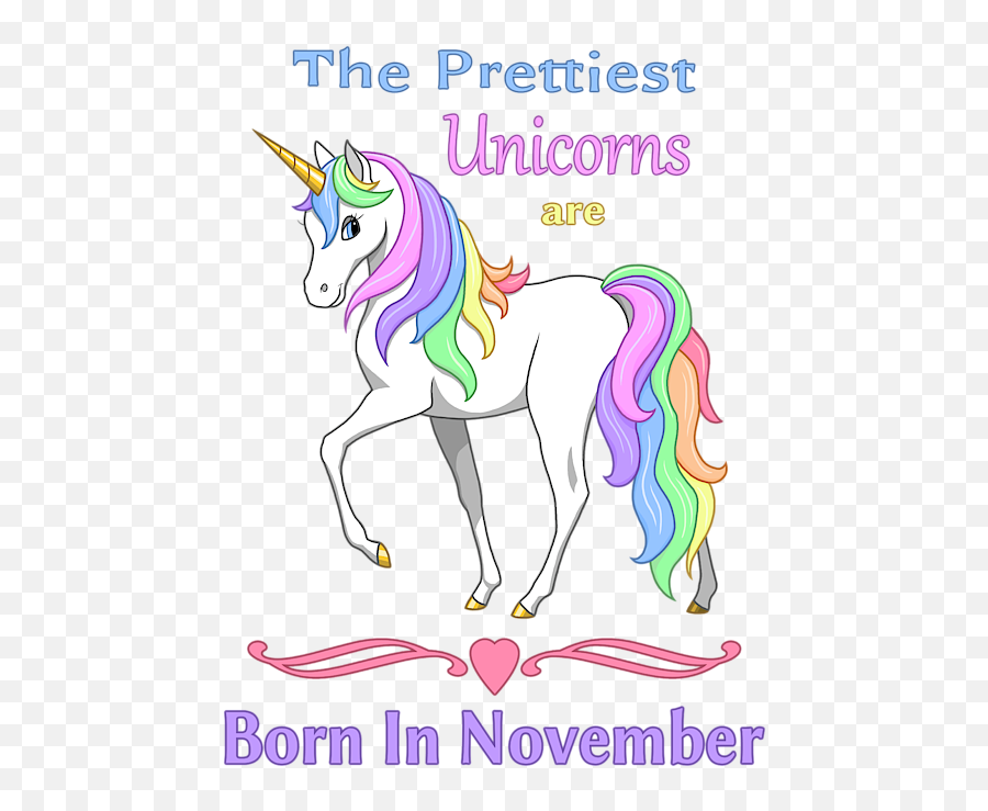 Pretty Rainbow Unicorn Born In November - Unicorn Png,Pretty Unicorn Icon