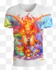 Venusaur Charizard Blastoise - Pokemon First Generation Shirt Png,Venusaur Png