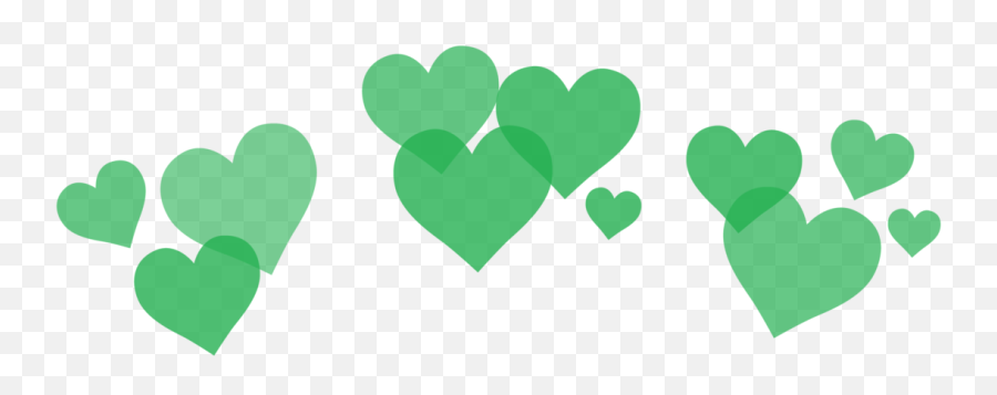 Green Hearts Png Graphic Black And White - Black Heart Crown Green Heart Crown Png,White Hearts Png