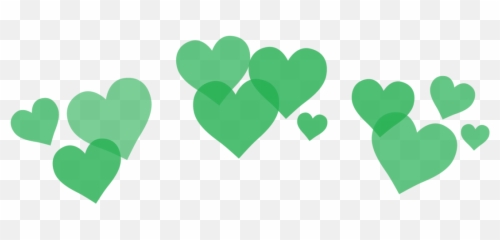 Green Hearts Png Graphic Black And White - Crown