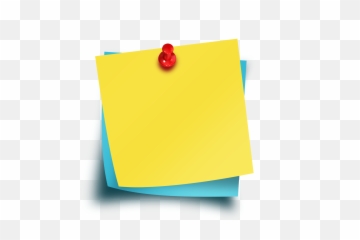 Sticky Notes With Thumbtack Psd - Clipart Png