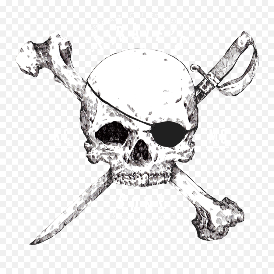 Pirateu0027s Bone Brookside Cafe Drawing Matcha - Skull Drawing Skull Png,Skull Drawing Png