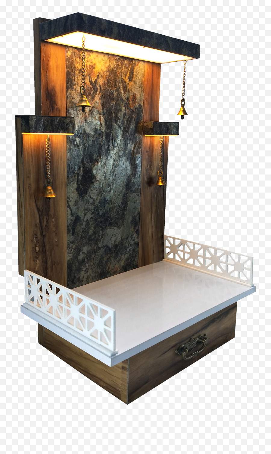 Sangam Ad Wpc Wood Texture Wooden Temple With Led Light For Home U0026 Office Pooja Mandir - Office Mandir Design Png,Wood Texture Png
