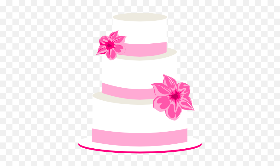 Pink Wedding Cake Clip Art - 3 Tier Cake Png,Wedding Cake Png