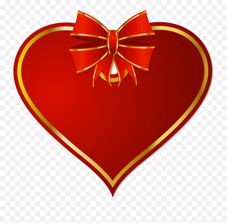 Download Gold Christmas Bow Png Hearts Red Heart With