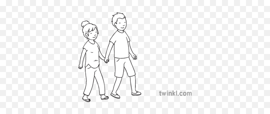 Couple Walking Mum Dad Parents Woman Man Family Ks1 Bw Rgb - Standing Png,Family Walking Png