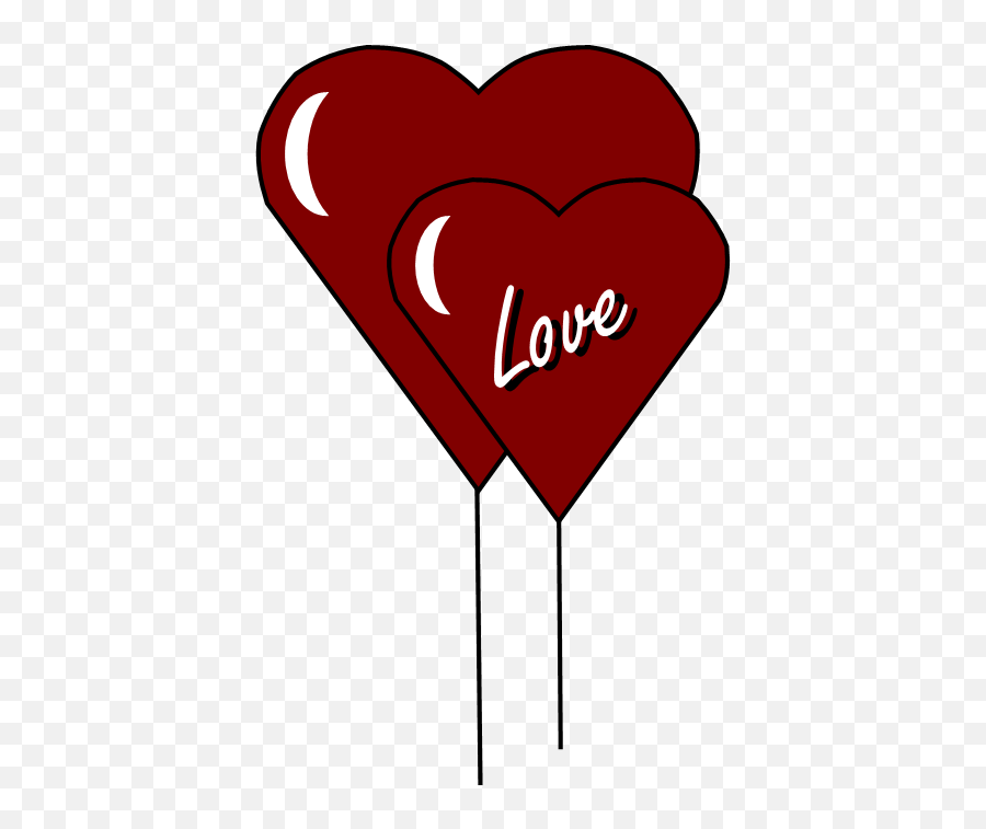 Heart Balloons Png - Two Red Heart Balloons With The Word Love,Word Balloon Png