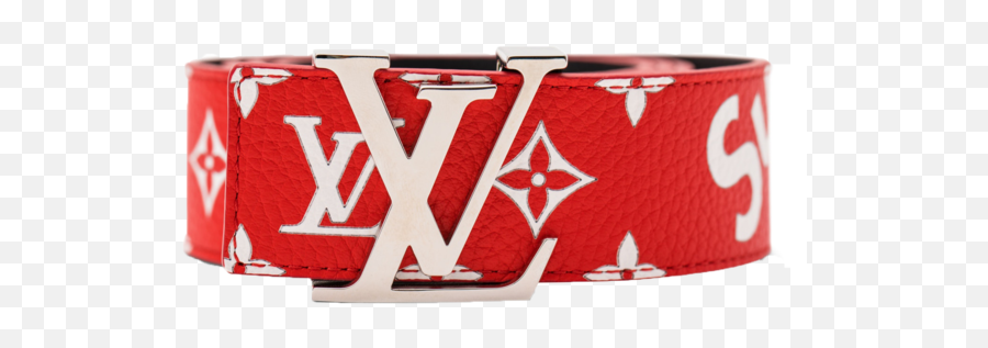 Louis Vuitton X Supreme Initiales Belt 40 Mm Monogram - Red Louis Vuitton Belt Png,Belt Png