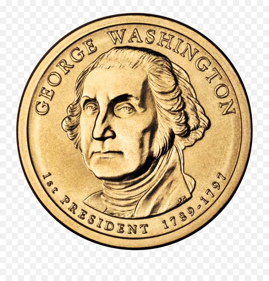Money Sign Clip Art - George Washington Dollar Coin Png George Washington Presidential Coin,Coin Transparent Background