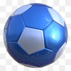 3d Soccer Ball Png - Blue Transparent Background