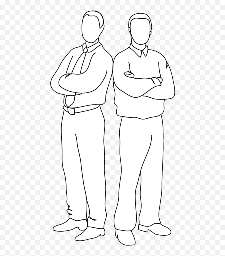 Silhouette Clipart - Draw Two People Back To Back Png,People Silhouettes Png