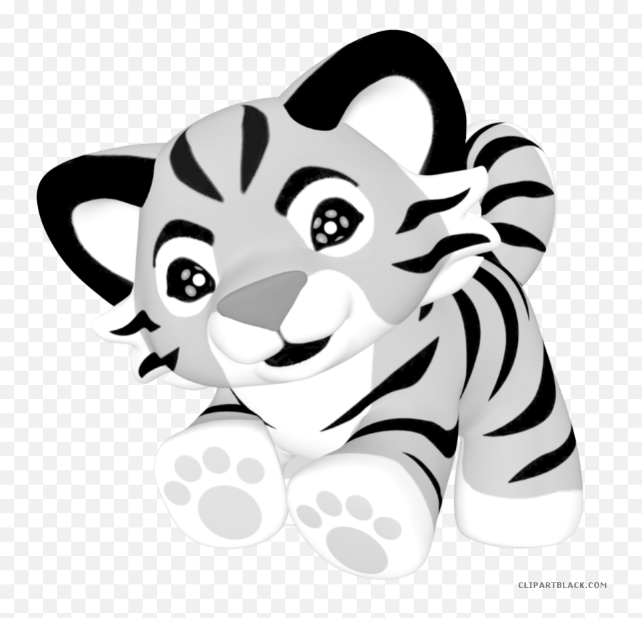 Head Clipart White Tiger - Tiger Baby Animation Png Transparent Cute Tiger Png,White Tiger Png