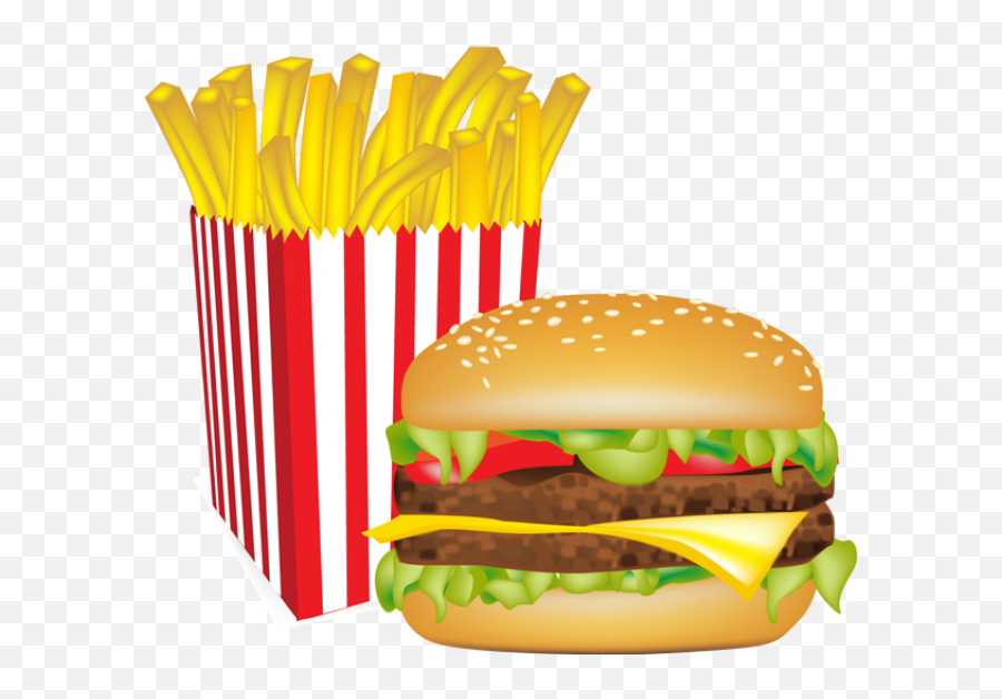 Food Cartoon - Burger And Fries Clipart Png,Hamburgers Png