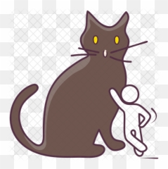 Halloween Cat Icon Of Colored Outline - Reserva Ecológica Costanera Sur Png,Halloween Cat Png